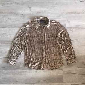 Velvety Snake Skin Print Shirt